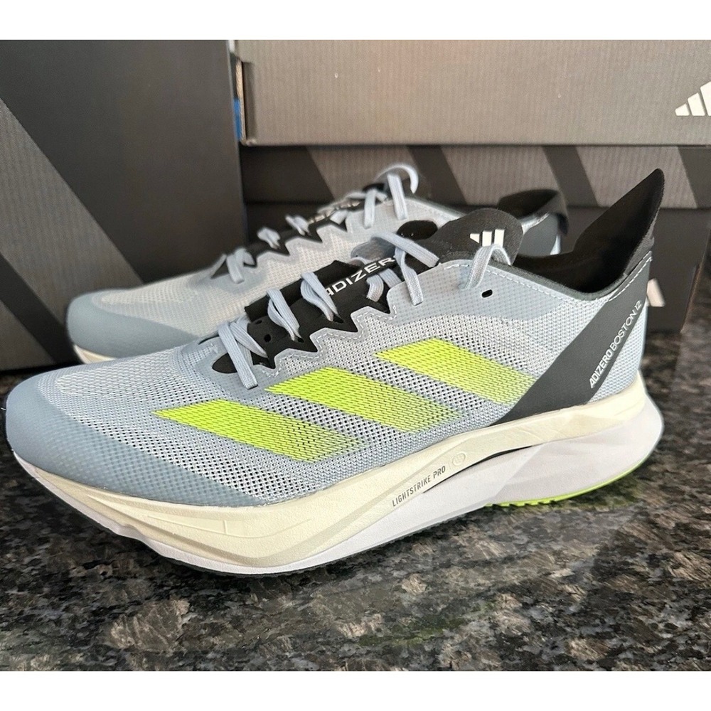Adidas Adizero Boston 12 M Mens Running Shoes Wonder Blue Lucid Lemon ID4233